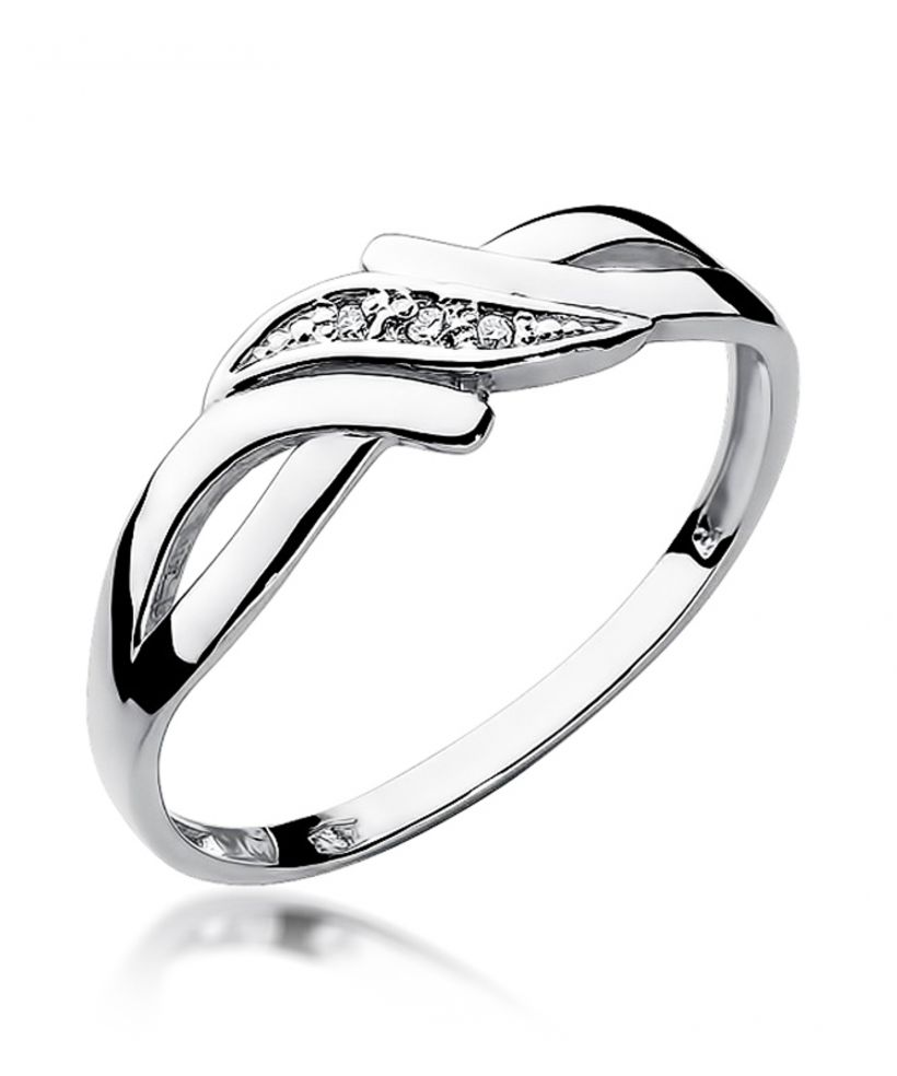 Pierścionek Bonore ze Złota próby 585 z diamentem 0,02 ct