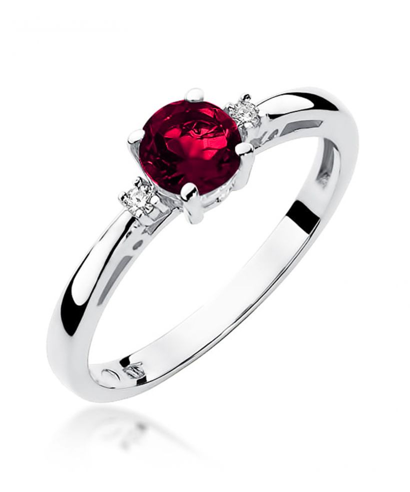 Pierścionek Bonore ze Złota próby 585 z granatem 0,6 ct