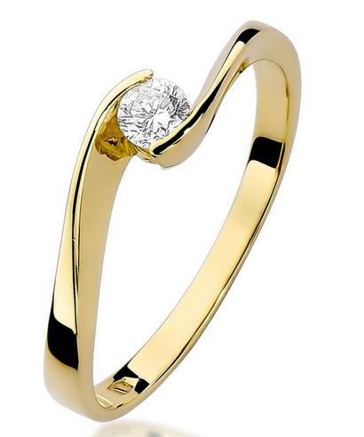 Pierścionek Bonore ze złota próby 585 z diamentem 0,13 ct