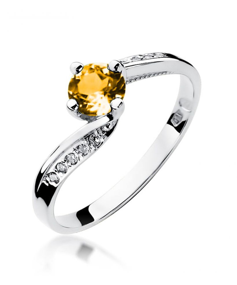 Pierścionek Bonore ze Złota próby 585 z cytrynem 0,5 ct