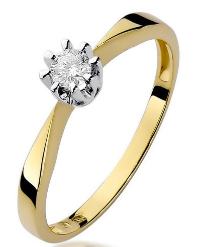 Pierścionek Bonore ze złota próby 585 z diamentem 0,15 ct