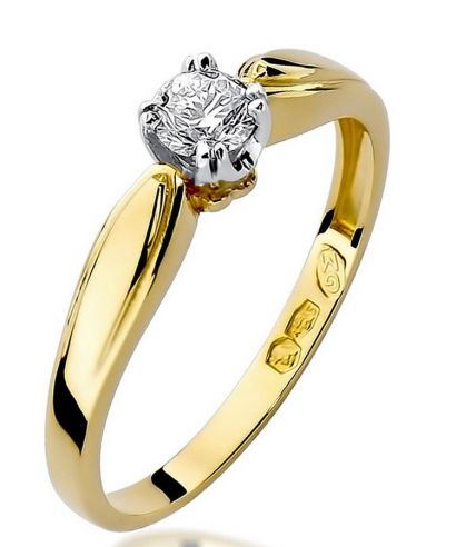 Pierścionek Bonore ze złota próby 585 z diamentem 0,24 ct