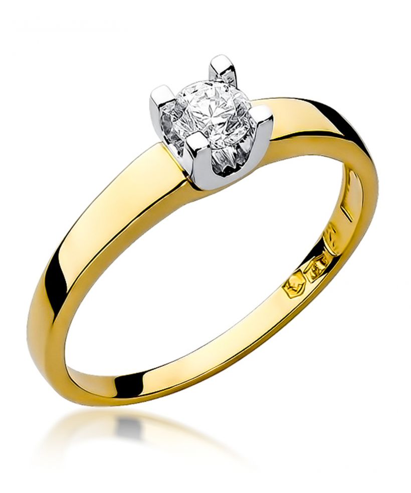 Pierścionek Bonore ze Złota próby 585 z diamentem 0,25 ct