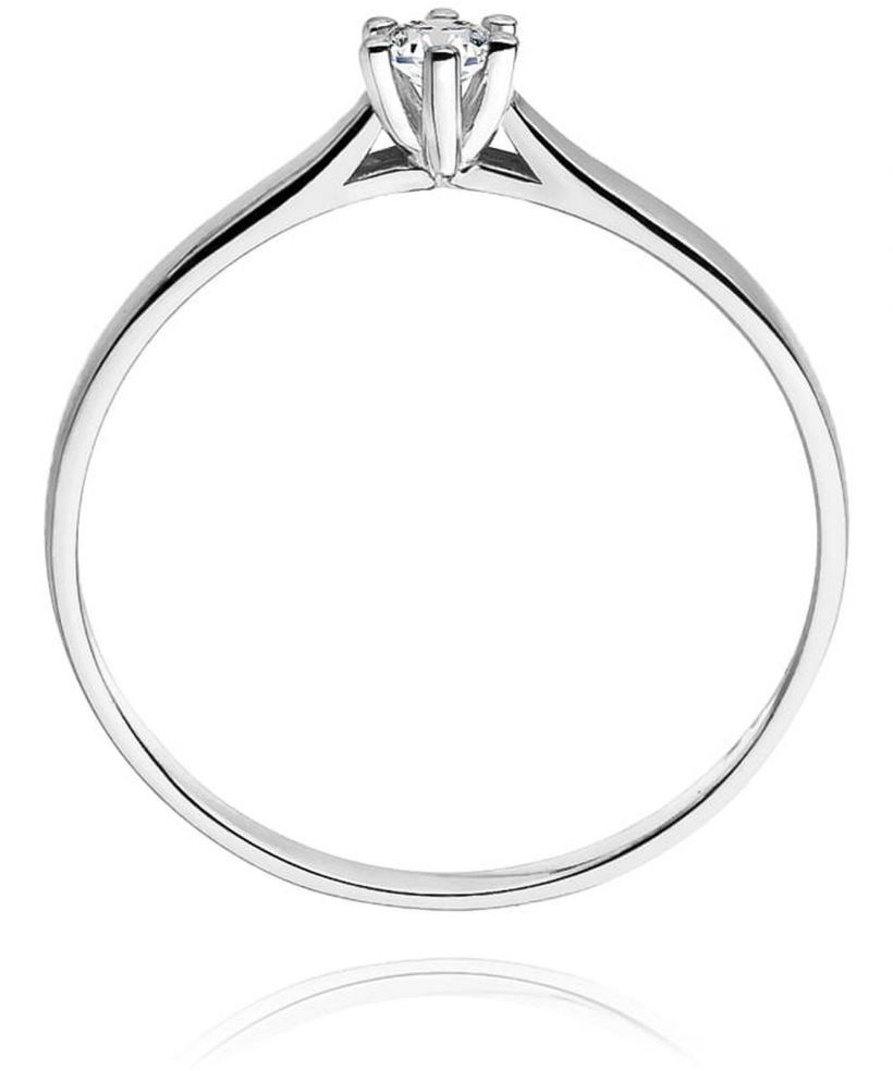 Pierścionek Bonore z białego złota próby 585 z diamentem 0,04 ct