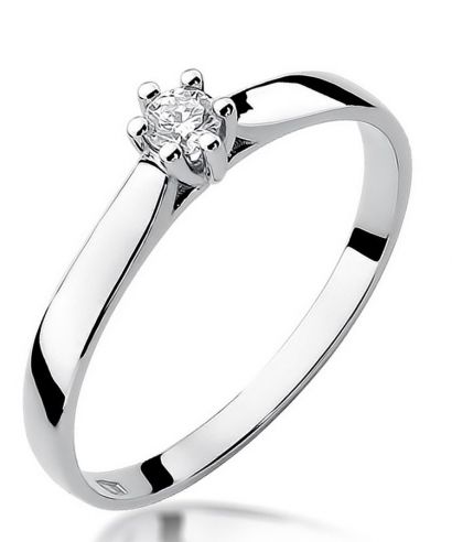 Pierścionek Bonore z białego złota próby 585 z diamentem 0,08 ct