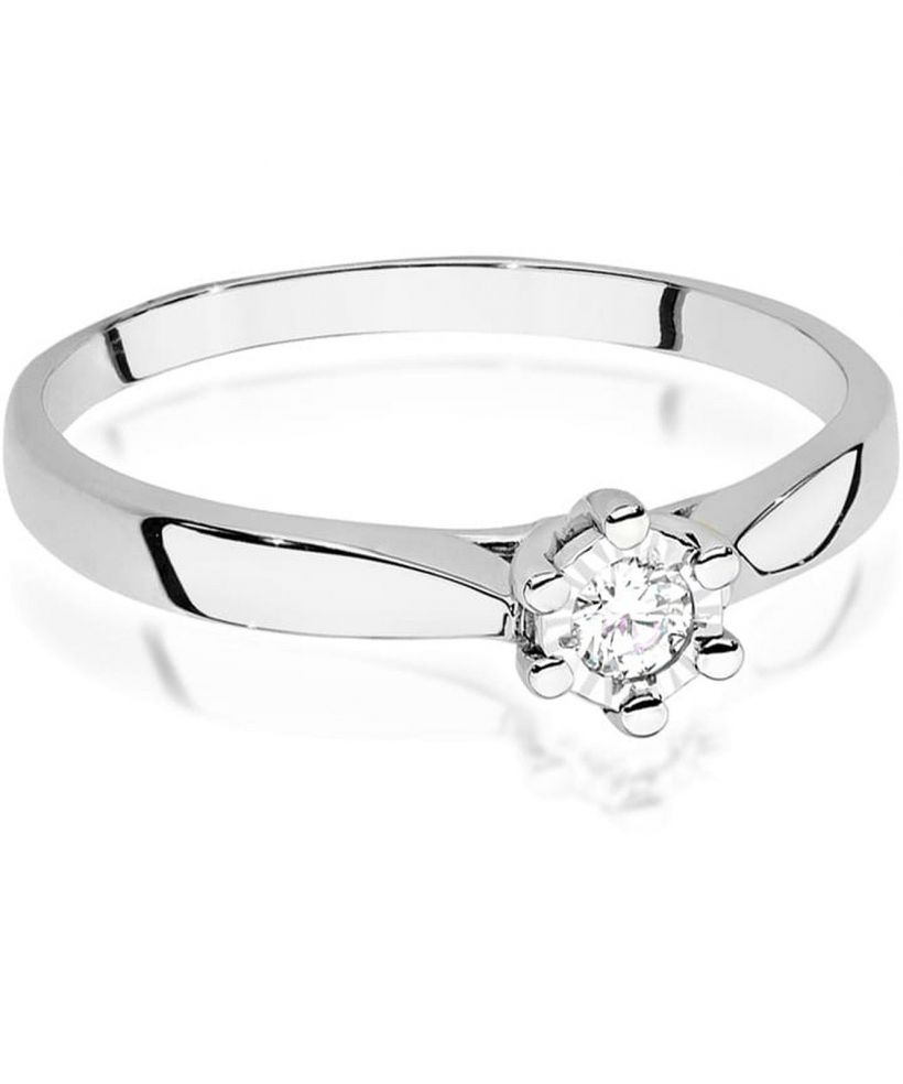 Pierścionek Bonore z białego złota próby 585 z diamentem 0,08 ct