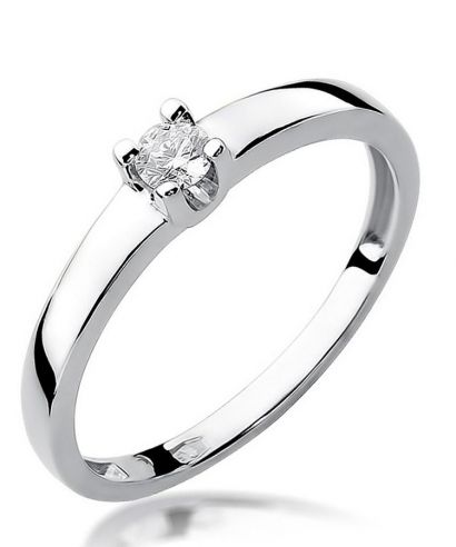 Pierścionek Bonore z białego złota próby 585 z diamentem 0,08 ct