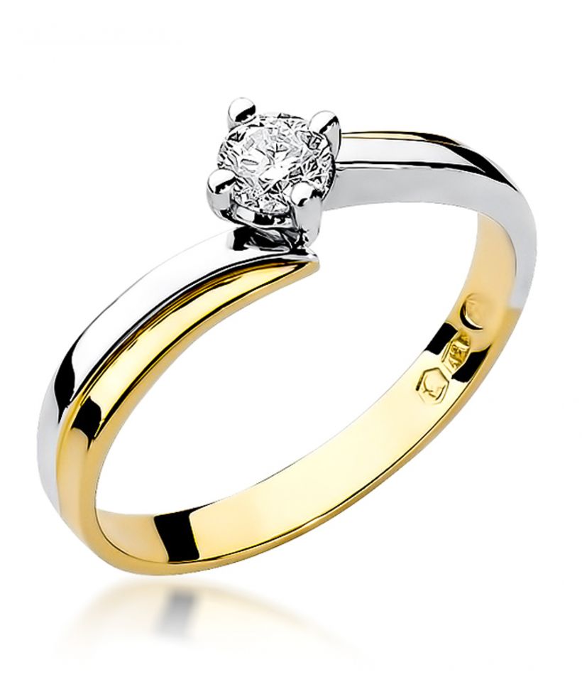 Pierścionek Bonore ze Złota próby 585 z diamentem 0,25 ct
