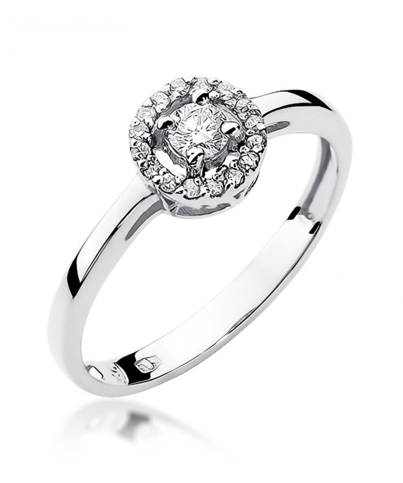 Pierścionek Bonore ze Złota próby 585 z diamentem 0,2 ct