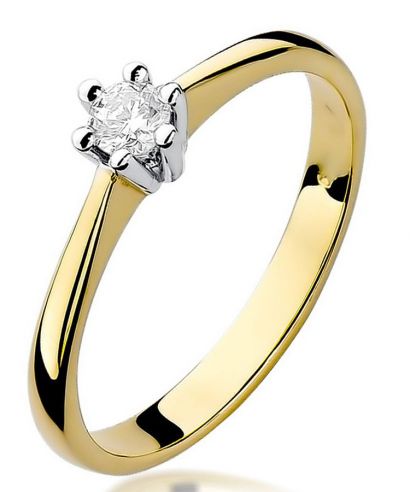 Pierścionek Bonore ze złota próby 585 z diamentem 0,15 ct