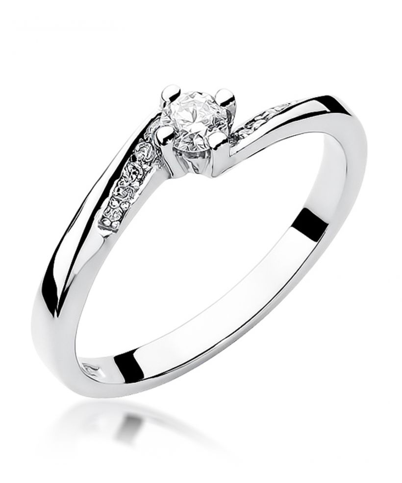 Pierścionek Bonore ze Złota próby 585 z diamentem 0,19 ct