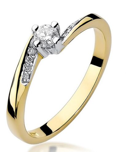 Pierścionek Bonore ze złota próby 585 z diamentem 0,15 ct