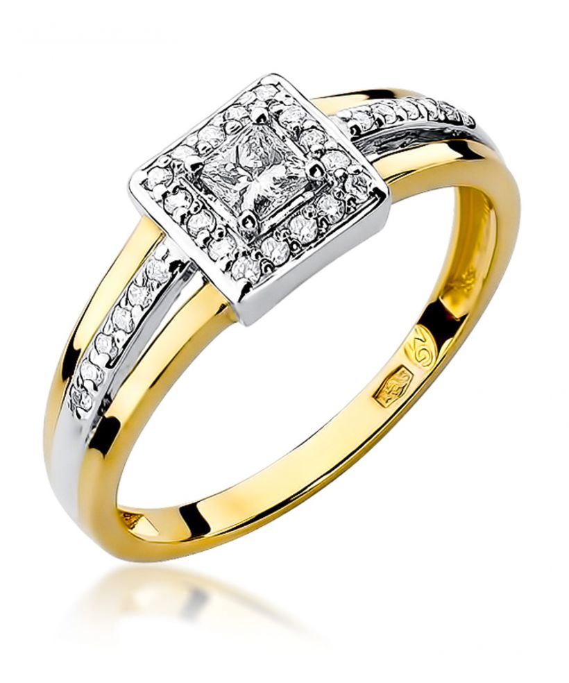 Pierścionek Bonore ze Złota próby 585 z diamentem 0,29 ct