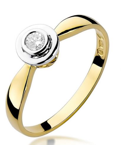 Pierścionek Bonore ze złota próby 585 z diamentem 0,1 ct