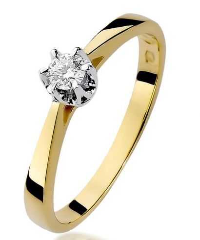 Pierścionek Bonore ze złota próby 585 z diamentem 0,12 ct