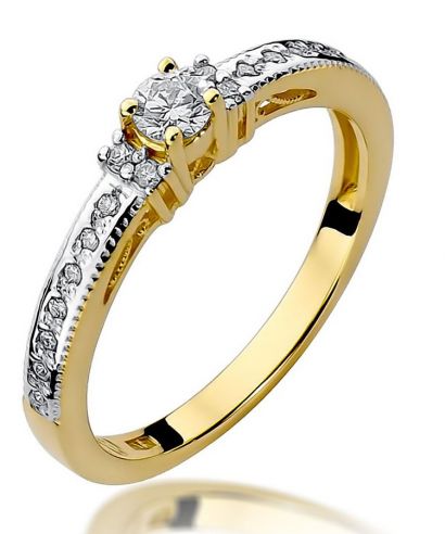 Pierścionek Bonore ze złota próby 585 z diamentem 0,13 ct