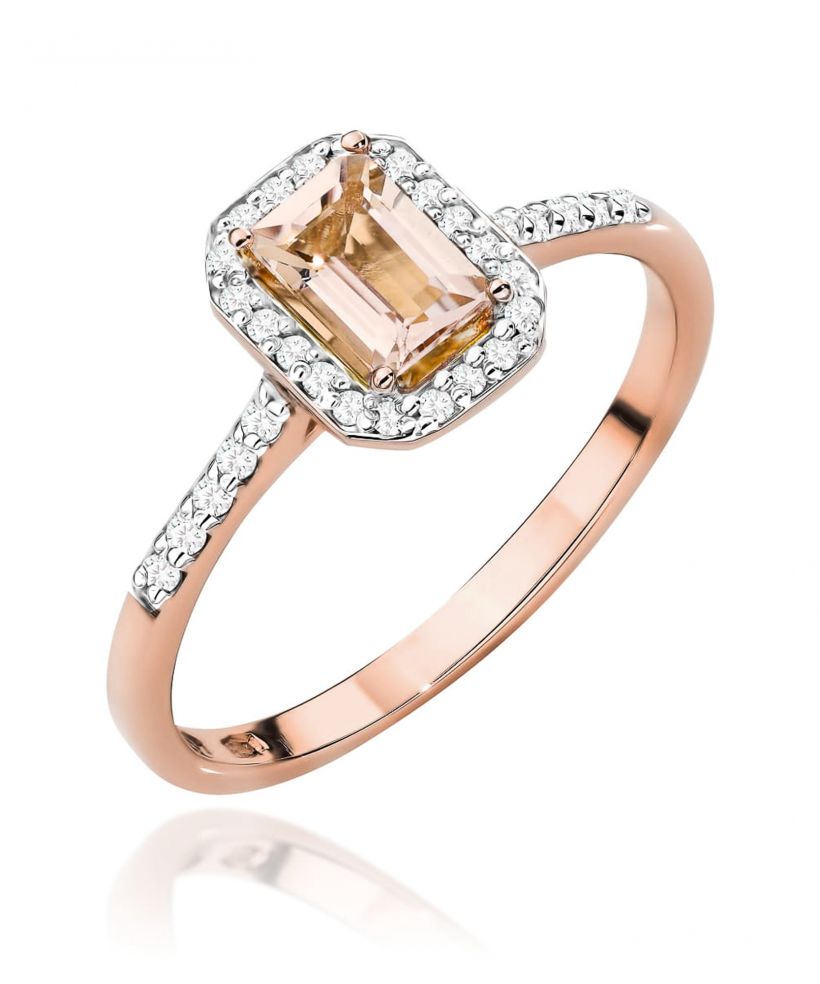Pierścionek Bonore ze Złota próby 585 z morganitem 0,6 ct