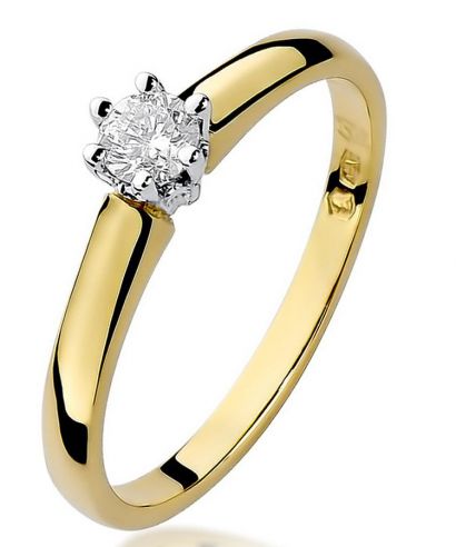 Pierścionek Bonore ze złota próby 585 z diamentem 0,2 ct