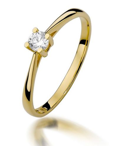 Pierścionek Bonore ze złota próby 585 z diamentem 0,15 ct