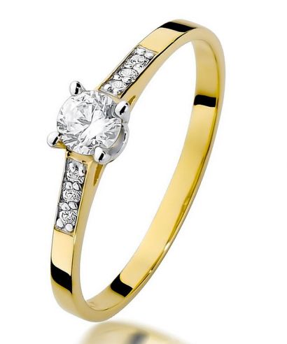Pierścionek Bonore ze złota próby 585 z diamentem 0,15 ct