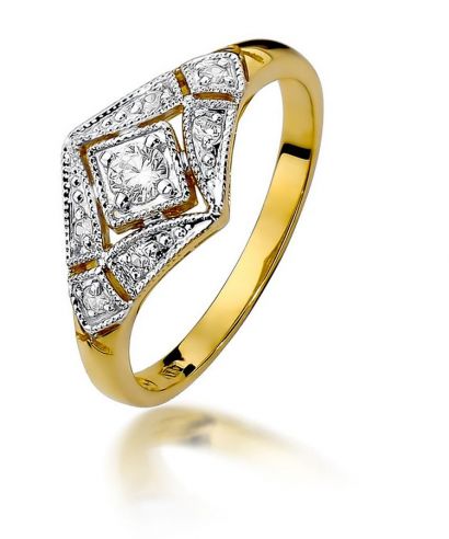 Pierścionek Bonore ze złota próby 585 z diamentem 0,1 ct
