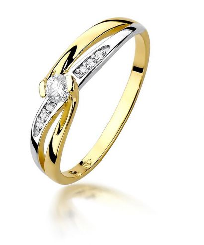 Pierścionek Bonore ze złota próby 585 z diamentem 0,1 ct