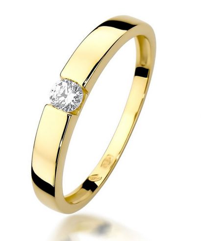 Pierścionek Bonore ze złota próby 585 z diamentem 0,12 ct