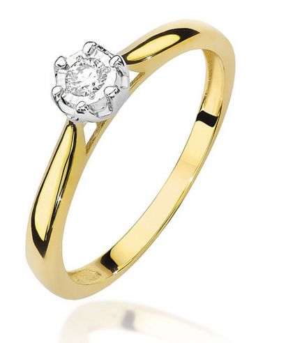 Pierścionek Bonore ze złota próby 585 z diamentem 0,08 ct