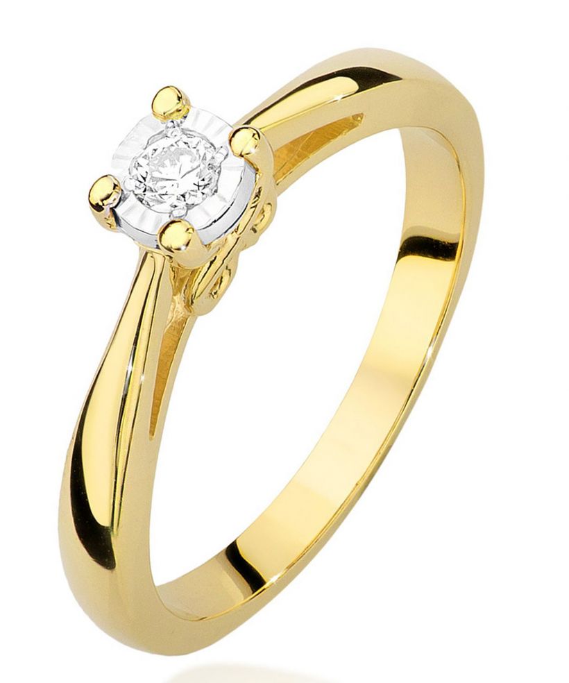 Pierścionek Bonore ze złota próby 585 z diamentem 0,08 ct
