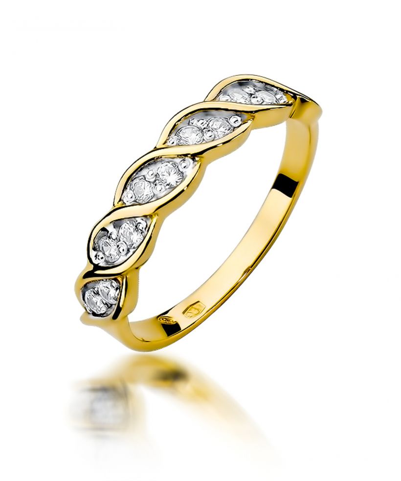 Pierścionek Bonore ze Złota próby 585 z diamentem 0,2 ct