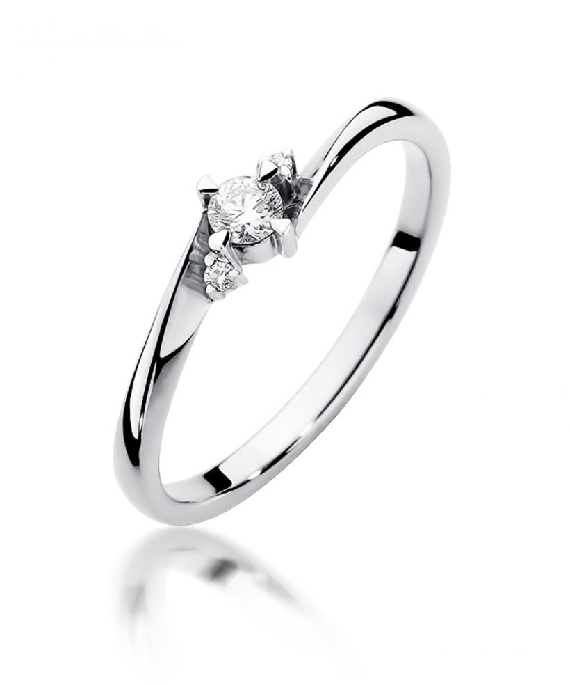 Pierścionek Bonore ze Złota próby 585 z diamentem 0,12 ct