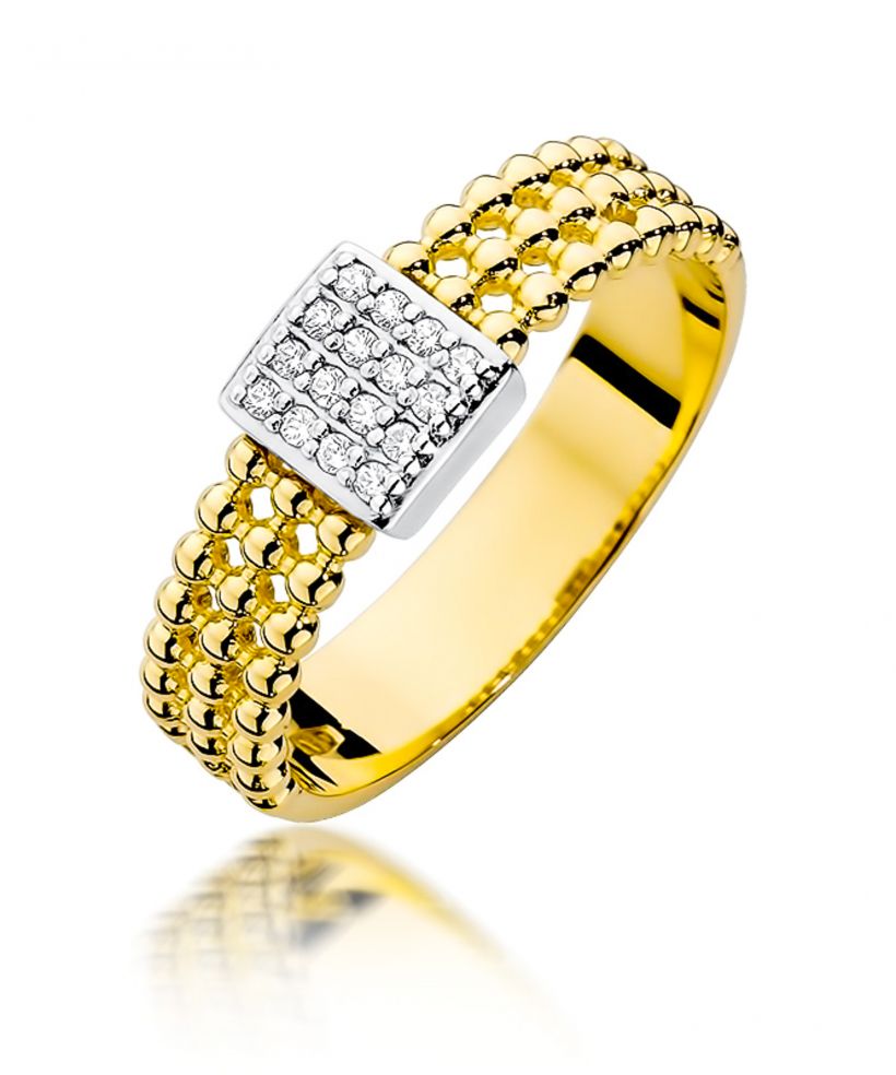 Pierścionek Bonore ze Złota próby 585 z diamentem 0,08 ct
