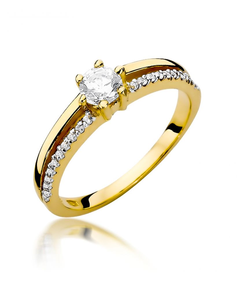 Pierścionek Bonore ze Złota próby 585 z diamentem 0,4 ct