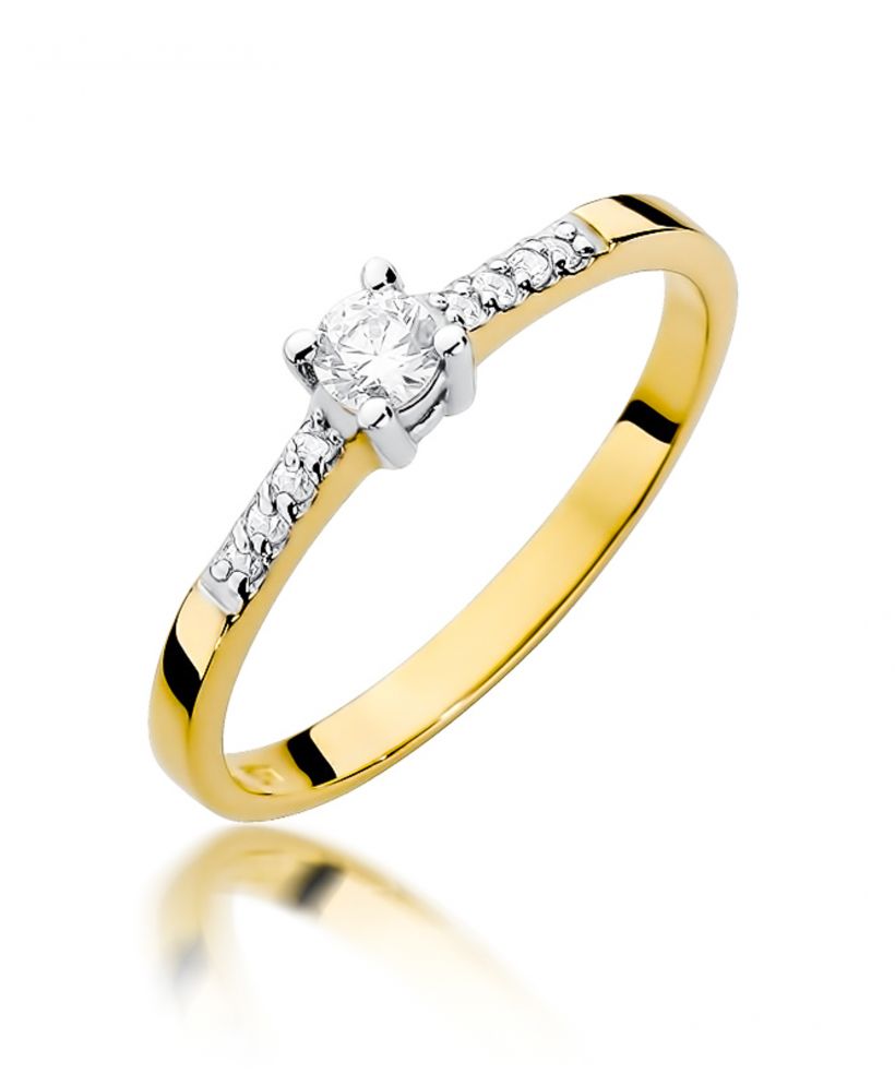Pierścionek Bonore ze Złota próby 585 z diamentem 0,22 ct
