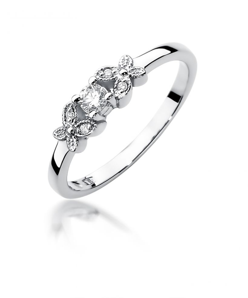 Pierścionek Bonore ze Złota próby 585 z diamentem 0,12 ct