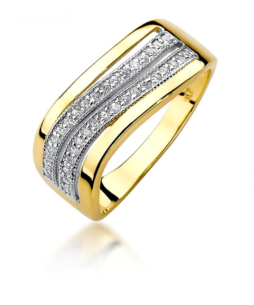 Pierścionek Bonore ze Złota próby 585 z diamentem 0,18 ct