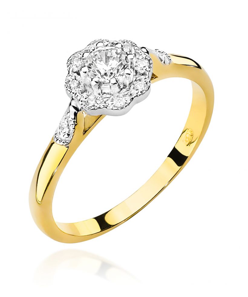 Pierścionek Bonore ze Złota próby 585 z diamentem 0,28 ct