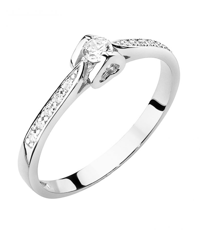 Pierścionek Bonore ze Złota próby 585 z diamentem 0,15 ct