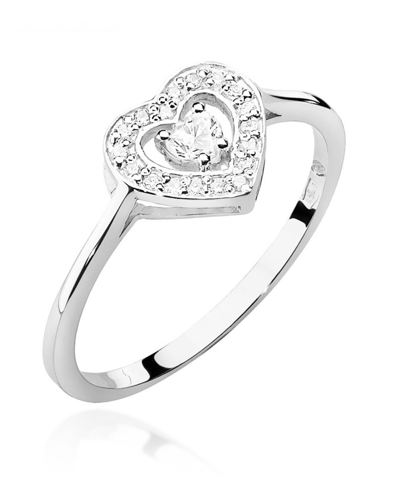 Pierścionek Bonore ze Złota próby 585 z diamentem 0,19 ct