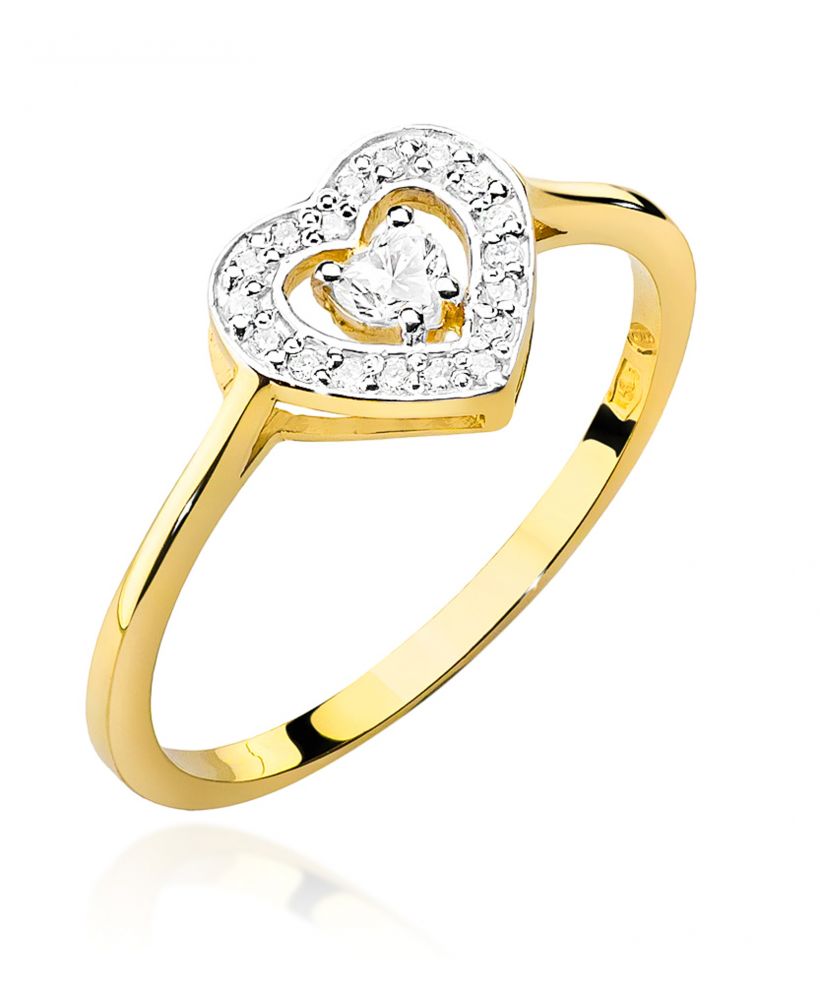 Pierścionek Bonore ze Złota próby 585 z diamentem 0,19 ct
