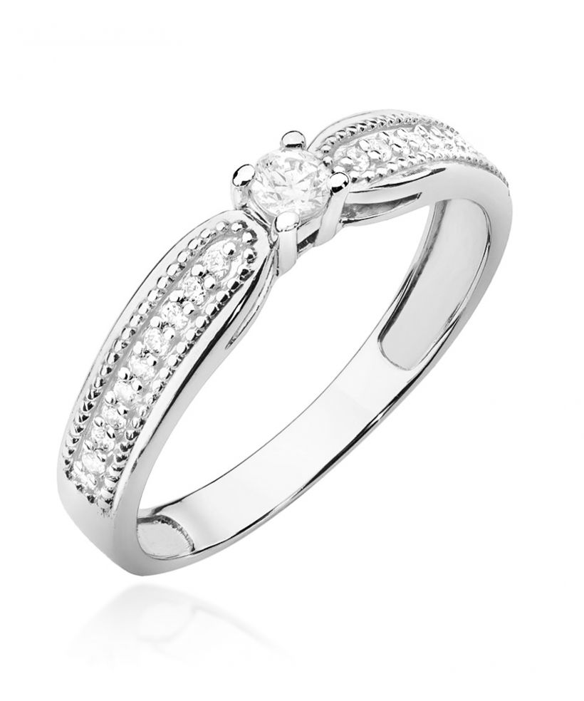 Pierścionek Bonore ze Złota próby 585 z diamentem 0,17 ct
