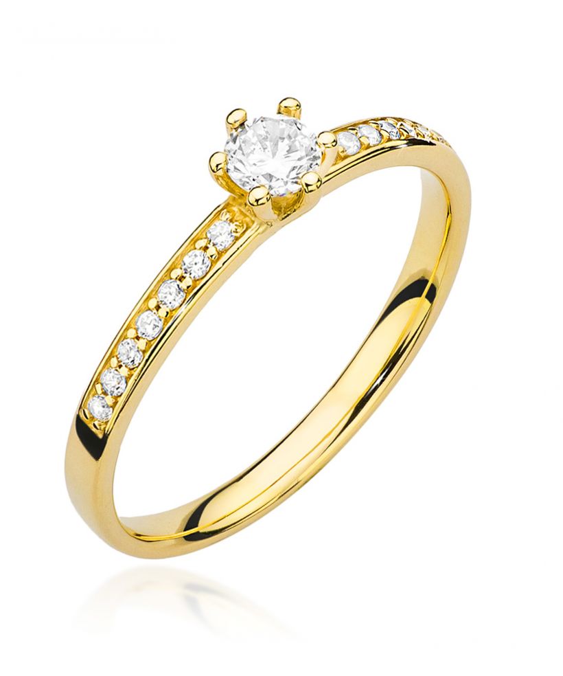 Pierścionek Bonore ze Złota próby 585 z diamentem 0,17 ct
