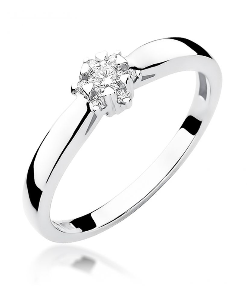 Pierścionek Bonore ze Złota próby 585 z diamentem 0,15 ct