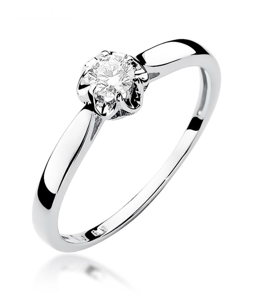 Pierścionek Bonore ze Złota próby 585 z diamentem 0,15 ct