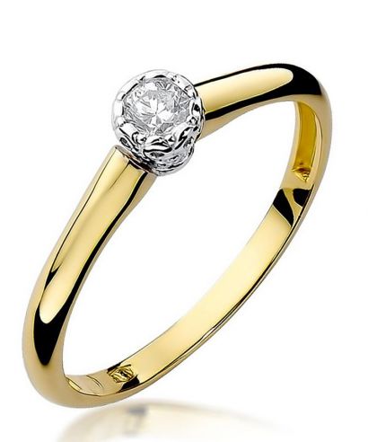 Pierścionek Bonore ze złota próby 585 z diamentem 0,13 ct