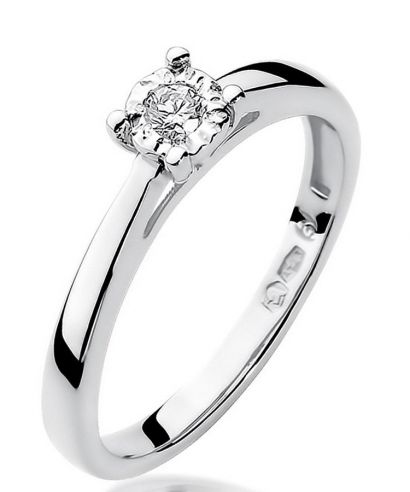 Pierścionek Bonore z białego złota próby 585 z diamentem 0,08 ct