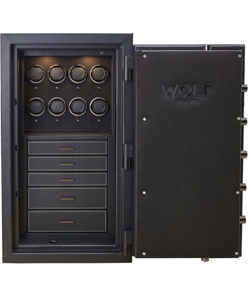 Sejf z rotomatami Wolf Athos 8 Piece Black na 8 zegarków