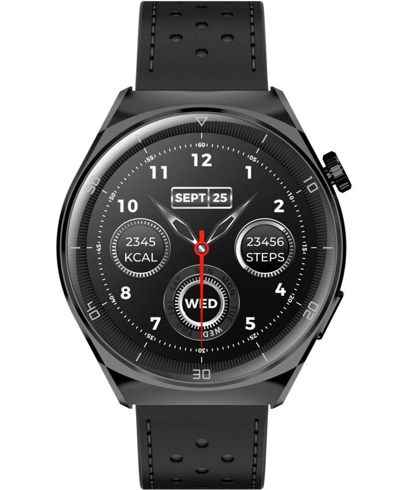 Smartwatch męski Garett V12 Black Leather
