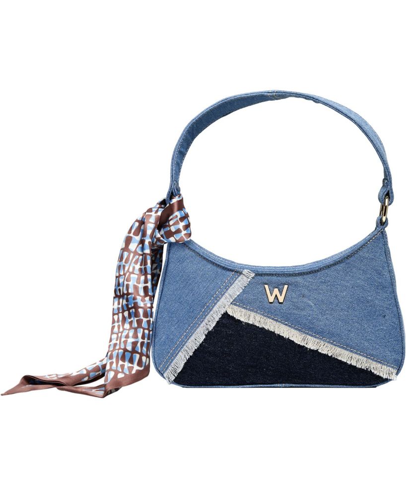 Torebka na ramię z apaszką Wolf Mimi Swirl Patchwork Denim