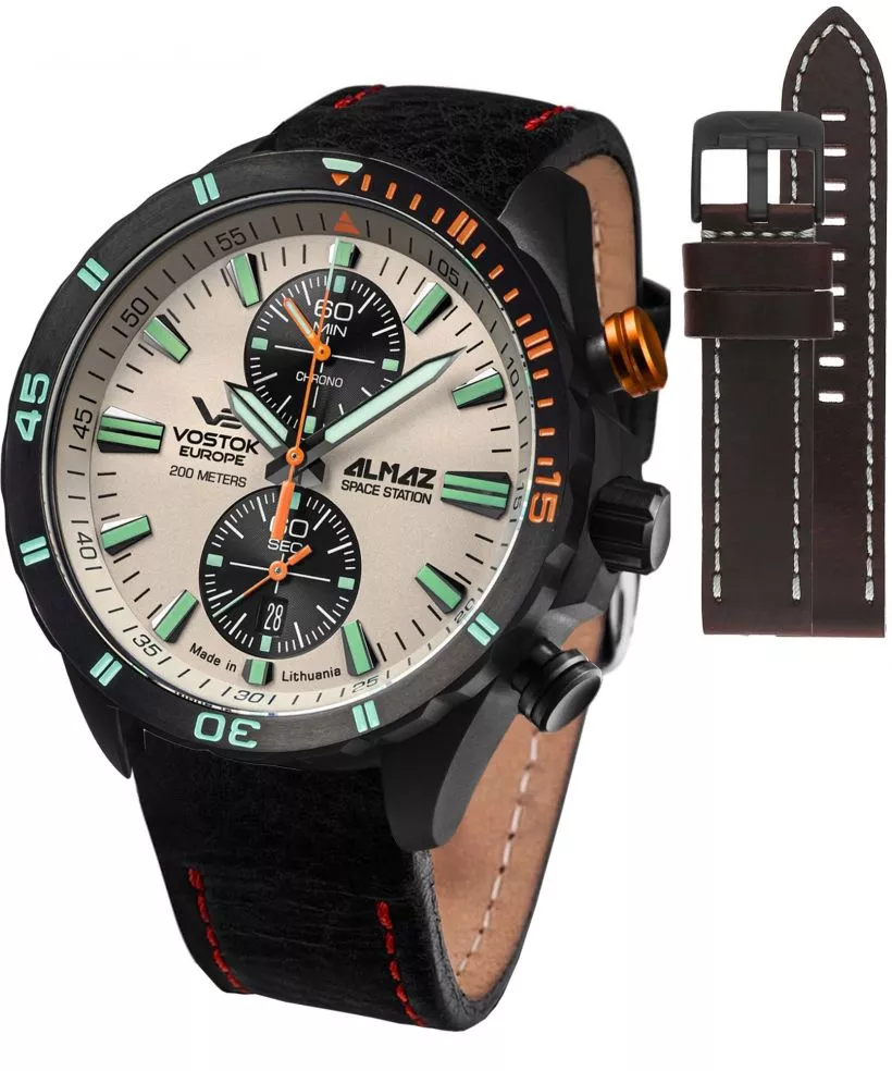 Zegarek męski Vostok Europe Almaz Chrono Limited Edition + paski Vostok